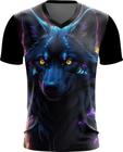 Camiseta Gola V Lobo Dark Silhueta Fantasmagórica 1