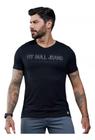 Camiseta Gola V Masculina Preta Pit Bull Jeans 82442