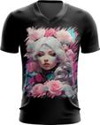 Camiseta Gola V Mulher de Rosas Paixão 6