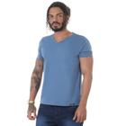 Camiseta Gola V Ozmale Cor Azul Jeans