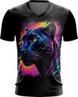 Camiseta Gola V Pantera Ondas Magnéticas Vibrante 3