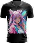 Camiseta Gola V Páscoa Coelhinha Traços Vaporwave 2