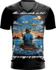 Camiseta Gola V Pesca Esportiva Peixes Azul Paz 10 - Kasubeck Store