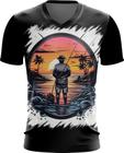 Camiseta Gola V Pesca Esportiva Pôr do Sol Peixes 17