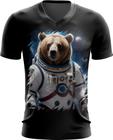 Camiseta Gola V Urso Astronauta Espaço 1