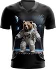 Camiseta Gola V Urso Astronauta Espaço 3