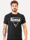 Camiseta Guess Masculina Triângulo Los Angeles Relevo Preta