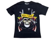Camiseta Guns N Roses Slash Axl Rose Caveira Blusa Adulto Unissex Banda de Rock Mr352 BM
