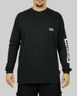 Camiseta Hocks Manga Longa Logo Letter - Preta