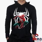 Camiseta Homem-Aranha Manga Longa com Capuz 100% Algodão Spiderman Geeko