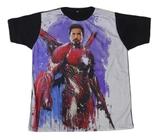 Camiseta Homem De Ferro Iron Man Tony Stark Blusa Infantil Vingadores Super Heróis H068 BM