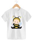 Camiseta Infantil Abelha Colmeia Voa Asas Mel Doce Amarela Abelhinha 2