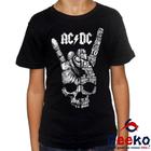 Camiseta Infantil ACDC 100% Algodão AC DC AC/DC Rock Geeko