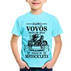 Camiseta Infantil Alguns vovôs jogam bingo, vovôs de verdade andam de motocicleta - Foca na Moda