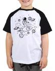 Camiseta infantil astronauta na nave camisa espaço planetas