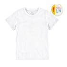 Camiseta Infantil Básica Menino Meia Manga Branca em 100% Algodão com Malha UV - Malwee