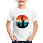 Camiseta Infantil Basquete Vintage Sunset - Foca na Moda