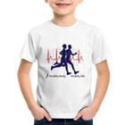 Camiseta Infantil Batimentos Cardíacos Corrida - Foca na Moda