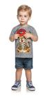 Camiseta Infantil Bebê Menino Malha Dinossauro Tubarão Tigre