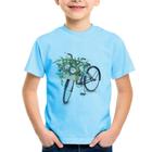 Camiseta Infantil Bicicleta Cesto de Flores - Foca na Moda