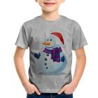 Camiseta Infantil Boneco de neve - Foca na Moda