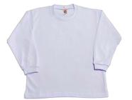 Camiseta Infantil Branca Manga Longa 100% Algodão - Tamanho 1 ao 3