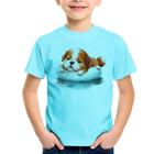 Camiseta Infantil Cachorrinho Na Piscina  - Foca na Moda