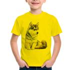 Camiseta Infantil Cachorro Husky Siberiano - Foca na Moda