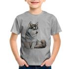 Camiseta Infantil Cachorro Husky Siberiano - Foca na Moda