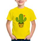 Camiseta Infantil Cacto Coração - Foca na Moda