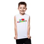 Camiseta Infantil Carnaval Eu Amo Carna Samba Fantasia Bloco Bloquinho