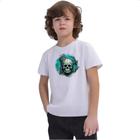 Camiseta Infantil Casa em cranio de caveira