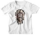 Camiseta Infantil Caveira Indigena Cocar flechas cruzadas