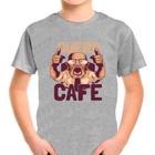 Camiseta Infantil Cinza Quero Café 01