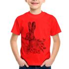 Camiseta Infantil Coelho Flores - Foca na Moda