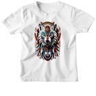 Camiseta Infantil Espirito lobo tribal americano