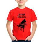 Camiseta Infantil Futura Pianista - Foca na Moda