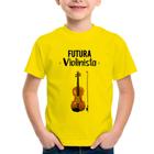 Camiseta Infantil Futura Violinista - Foca na Moda