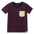 Camiseta Infantil GAP Listrada Bolso Manga Curta Masculina