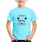 Camiseta Infantil Gatinha Start Day With Meow - Foca na Moda