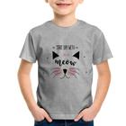 Camiseta Infantil Gatinha Start Day With Meow - Foca na Moda