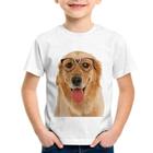 Camiseta Infantil Golden Retriever de Óculos - Foca na Moda