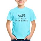 Camiseta Infantil Hallo, Ich Bin Neu Hier - Foca na Moda