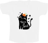Camiseta Infantil Halloween Gato Trick or Treat