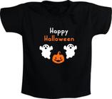 Camiseta Infantil Happy Halloween Fantasmas e Abóbora