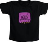 Camiseta Infantil Happy Halloween Teia e Abóboras