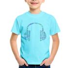 Camiseta Infantil Headphone Palavras - Foca na Moda