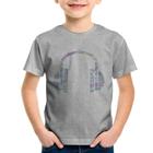 Camiseta Infantil Headphone Palavras - Foca na Moda