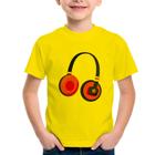 Camiseta Infantil Headphone Rosa - Foca na Moda