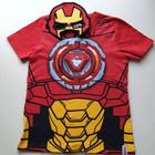 Camiseta Infantil Led Homem de Ferro Manga Curta Marvel